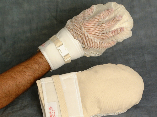 Hand Control Mitt Mesh with Finger Slots